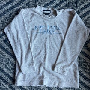 Woolly brand Kappa Kappa Gamma Crewneck Sweatshirt in Light Gray with Blue Logo